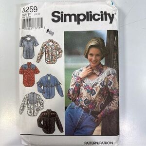 SIMPLICITY #8259 MISSES SIZE 12-14-16 SIX VARIATIONS OF BLOUSES PATTERN UNCUT‎